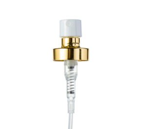 Plastic Top Crimp Perfume Sprayer – FEA 13 to FEA 20, 0.04ml–0.12ml Output, Aluminum Collar