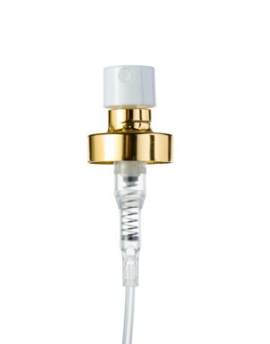 Plastic Top Crimp Perfume Sprayer – FEA 13 to FEA 20, 0.04ml–0.12ml Output, Aluminum Collar