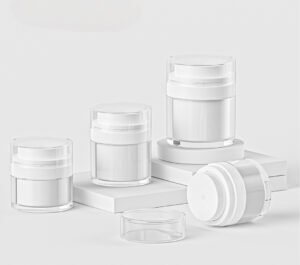 Airless Press-Down Jar Series – 15ml, 30ml, 50ml, 100ml | Double-Wall SAN + PP