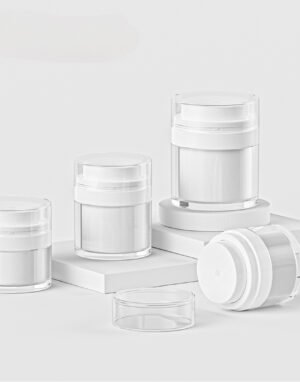 Airless Press-Down Jar Series – 15ml, 30ml, 50ml, 100ml | Double-Wall SAN + PP