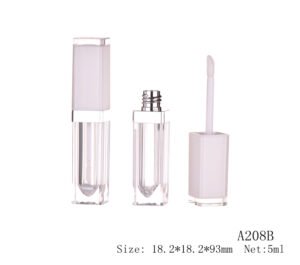 Flat Square Lip Gloss Tube with Wand – A208B (5ml)