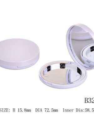 B323 Compact Powder Case with Mirror | Refillable Round Makeup Container