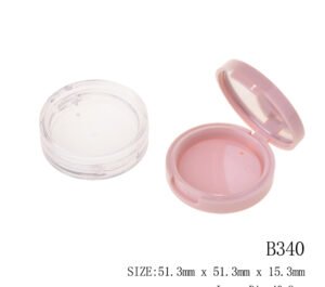 Mini Round Compact Powder Case with Clear Lid – B340 | Travel-Size Cosmetic Packaging