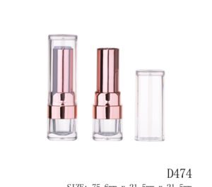 Clear and Rose Gold Lipstick Tube – D474